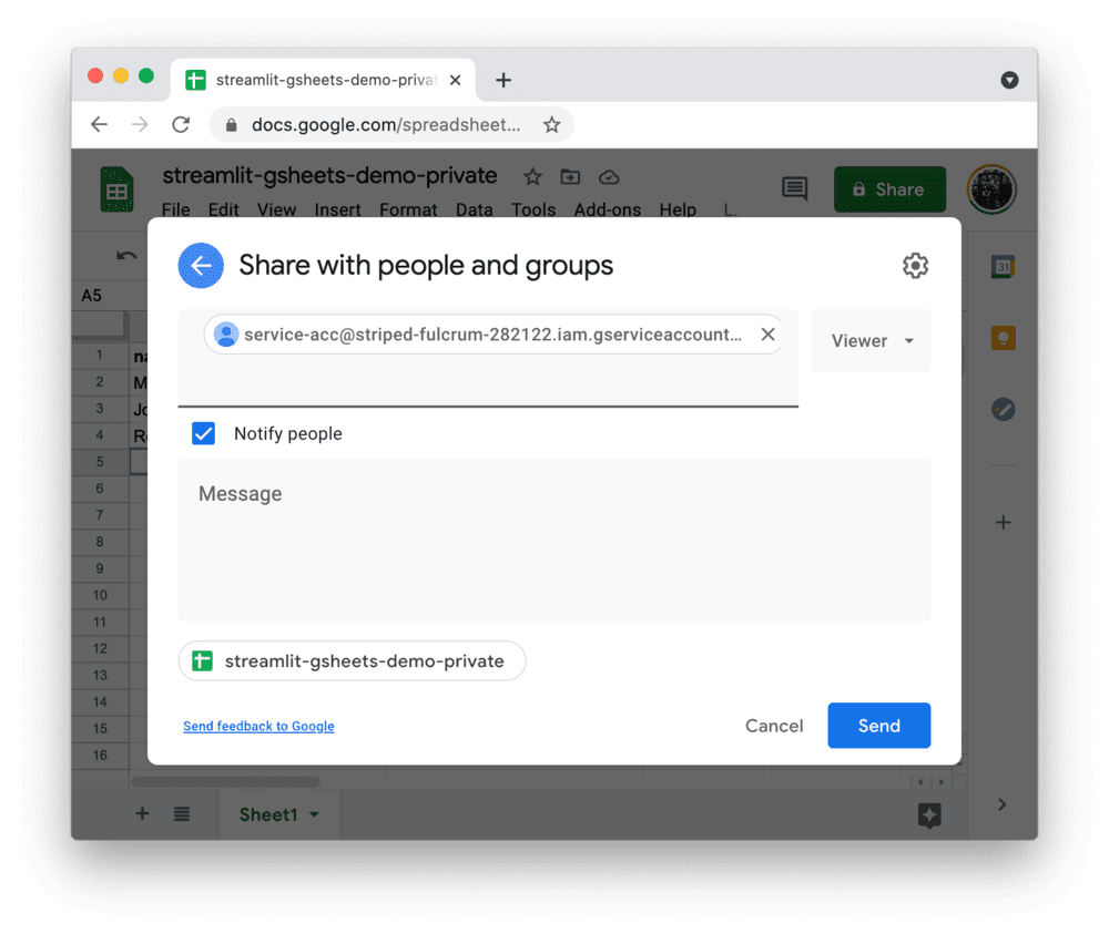 Connect Streamlit To A Private Google Sheet Streamlit Docs Connect Streamlit To A Private Google Sheet Streamlit Docs