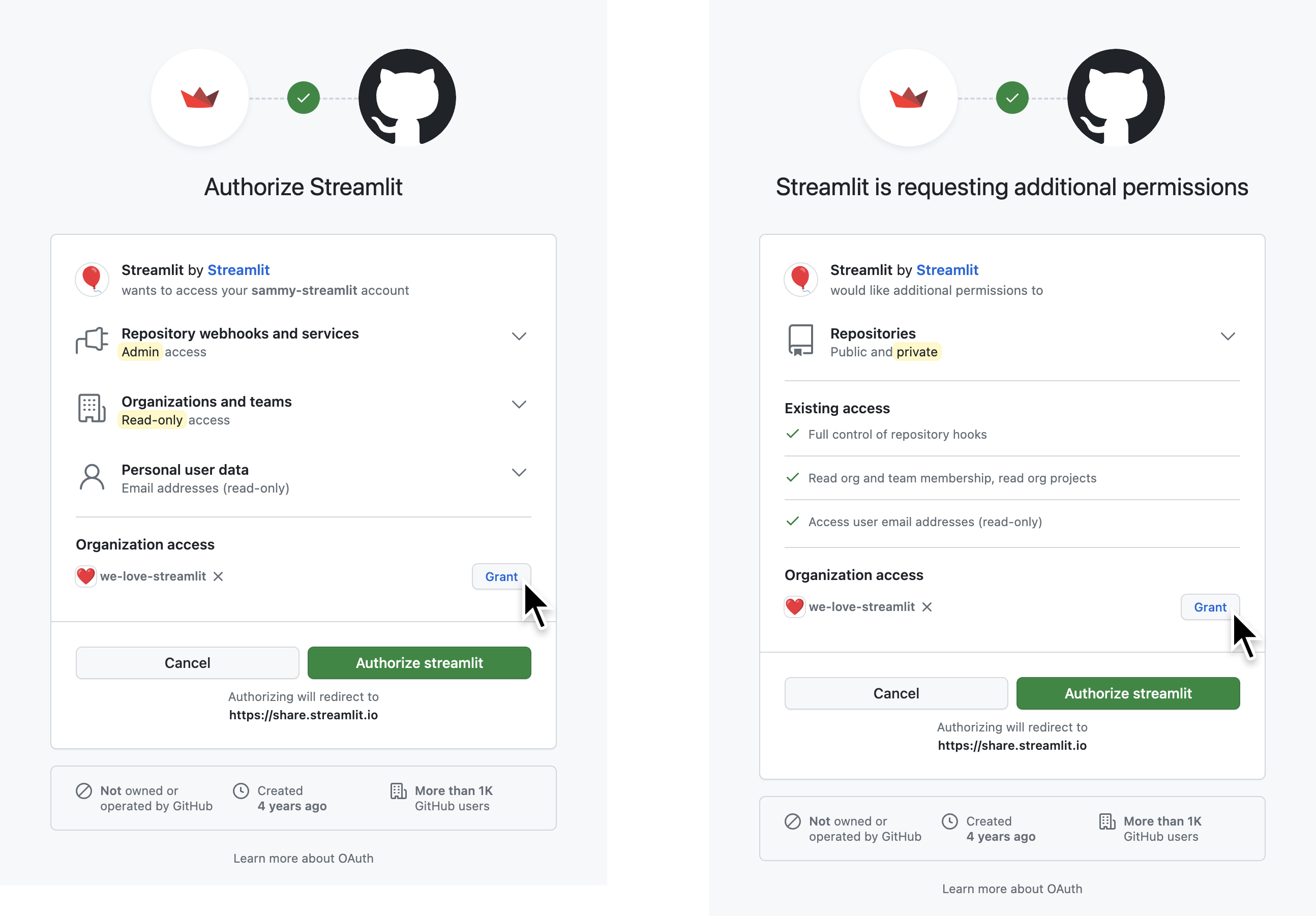 Authorize your Streamlit on a GitHub organization you own