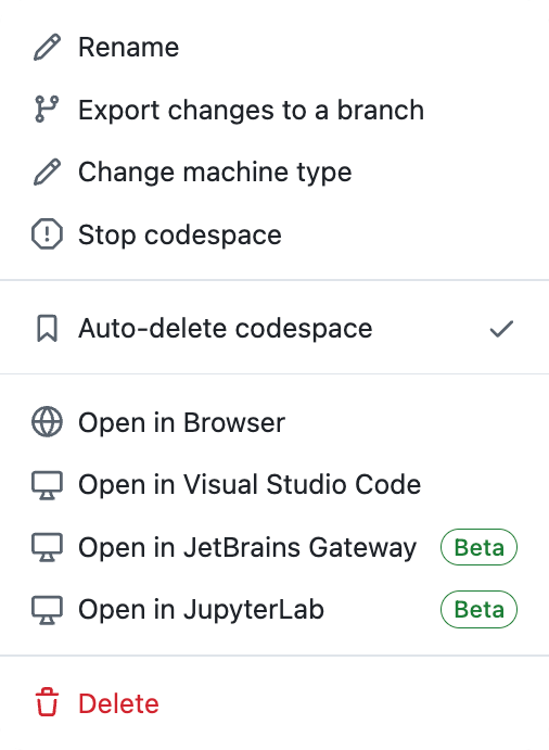 Stop your GitHub codespace