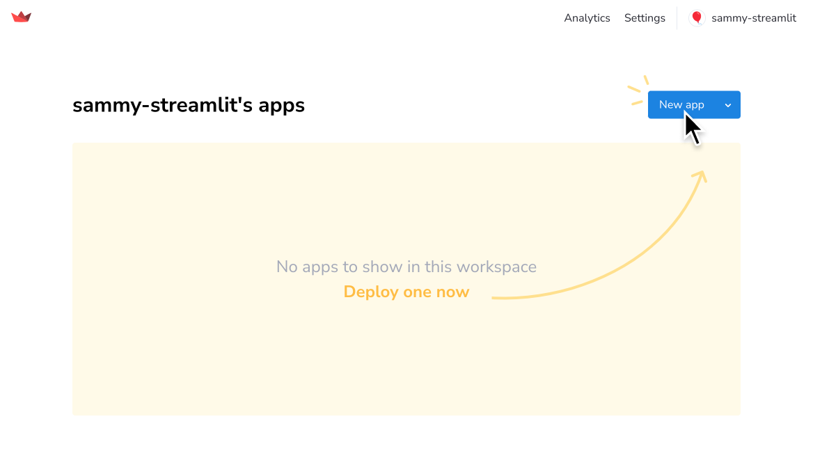 Deploy a new app from your workspace