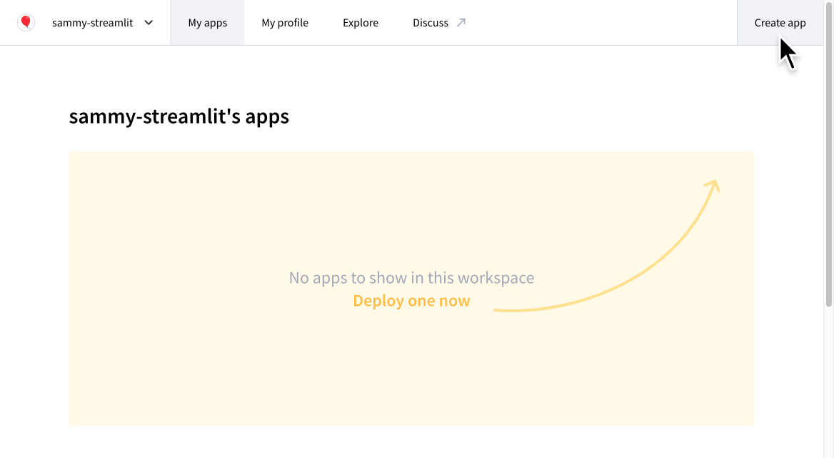 Deploy a new app from your workspace