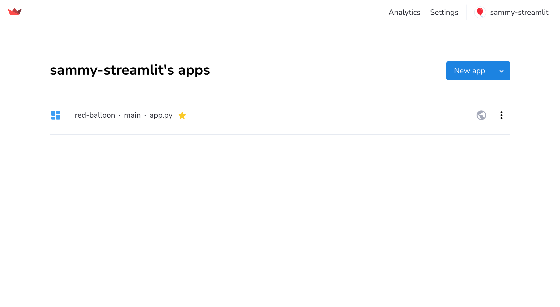 Favorited app in your workspace